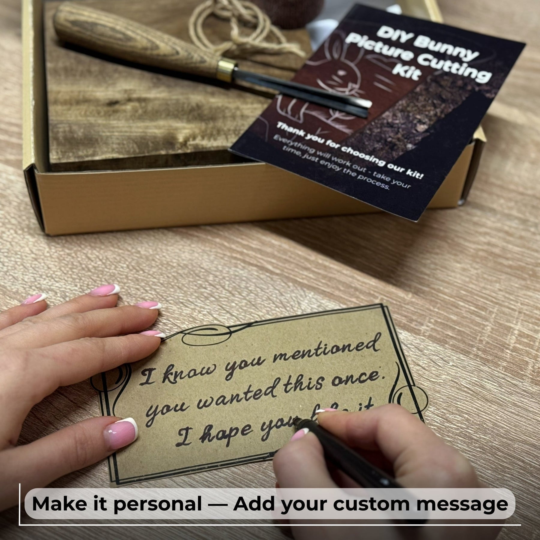 DIY Bunny Carving Kit – Wood Art Set with V-Chisel & Video Guide