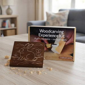 DIY Bunny Carving Kit – Wood Art Set with V-Chisel & Video Guide