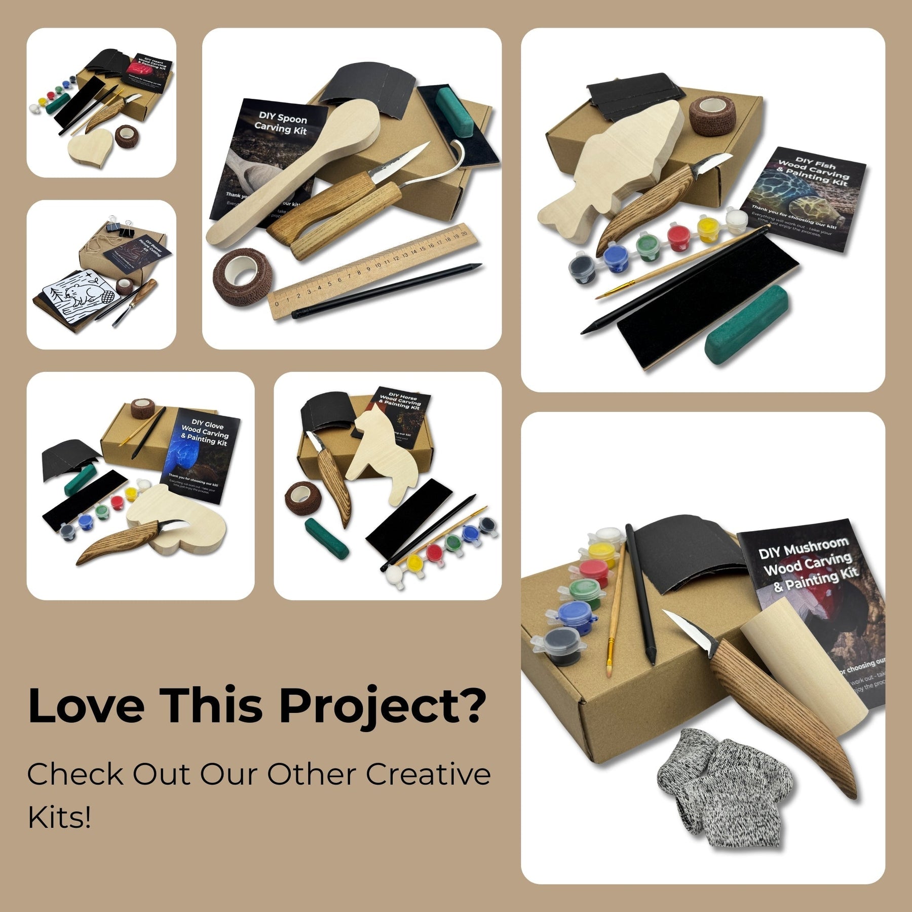 DIY Bunny Carving Kit – Wood Art Set with V-Chisel & Video Guide