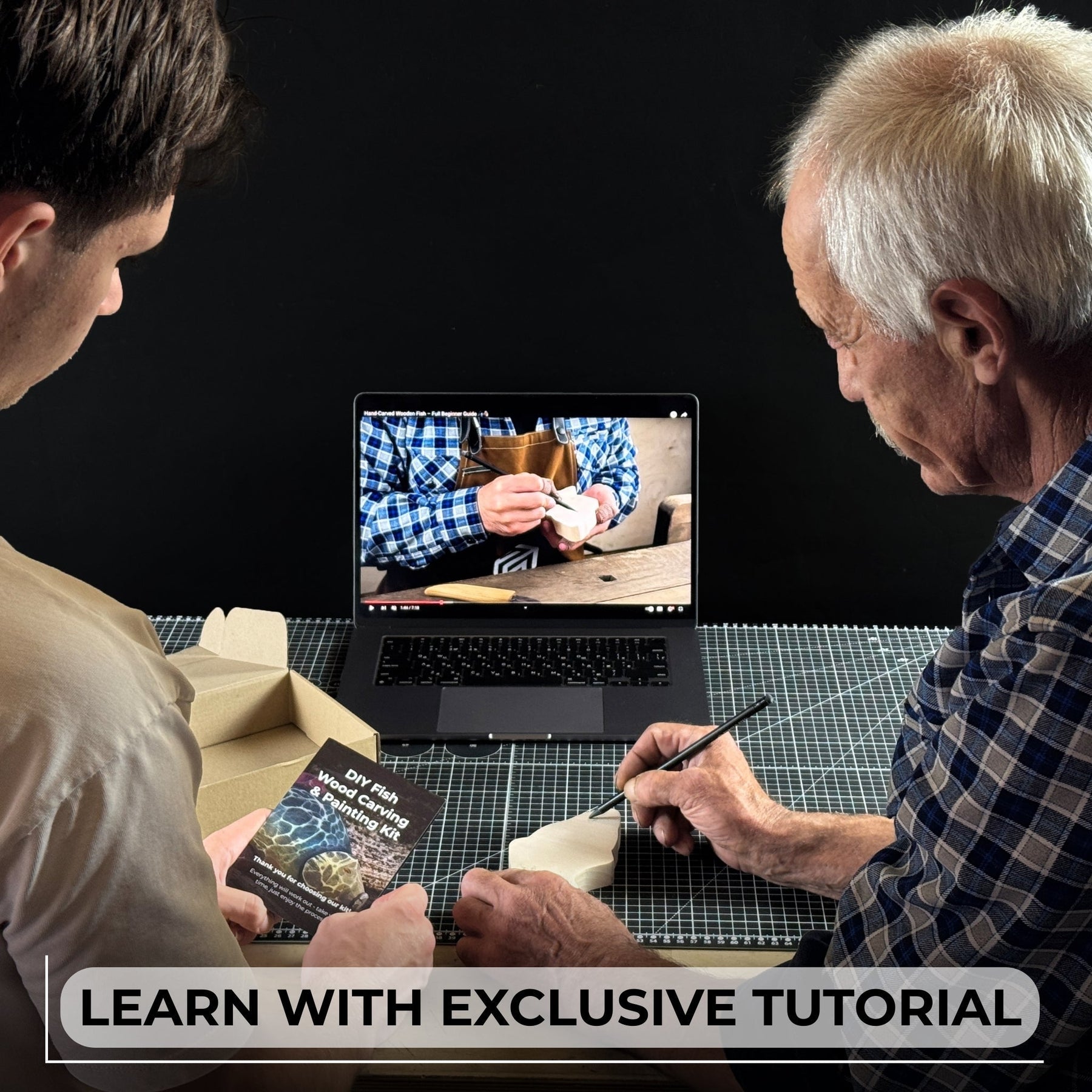 DIY Fish Wood Carving & Painting Kit – Beginner Whittling Set with Video Tutorial