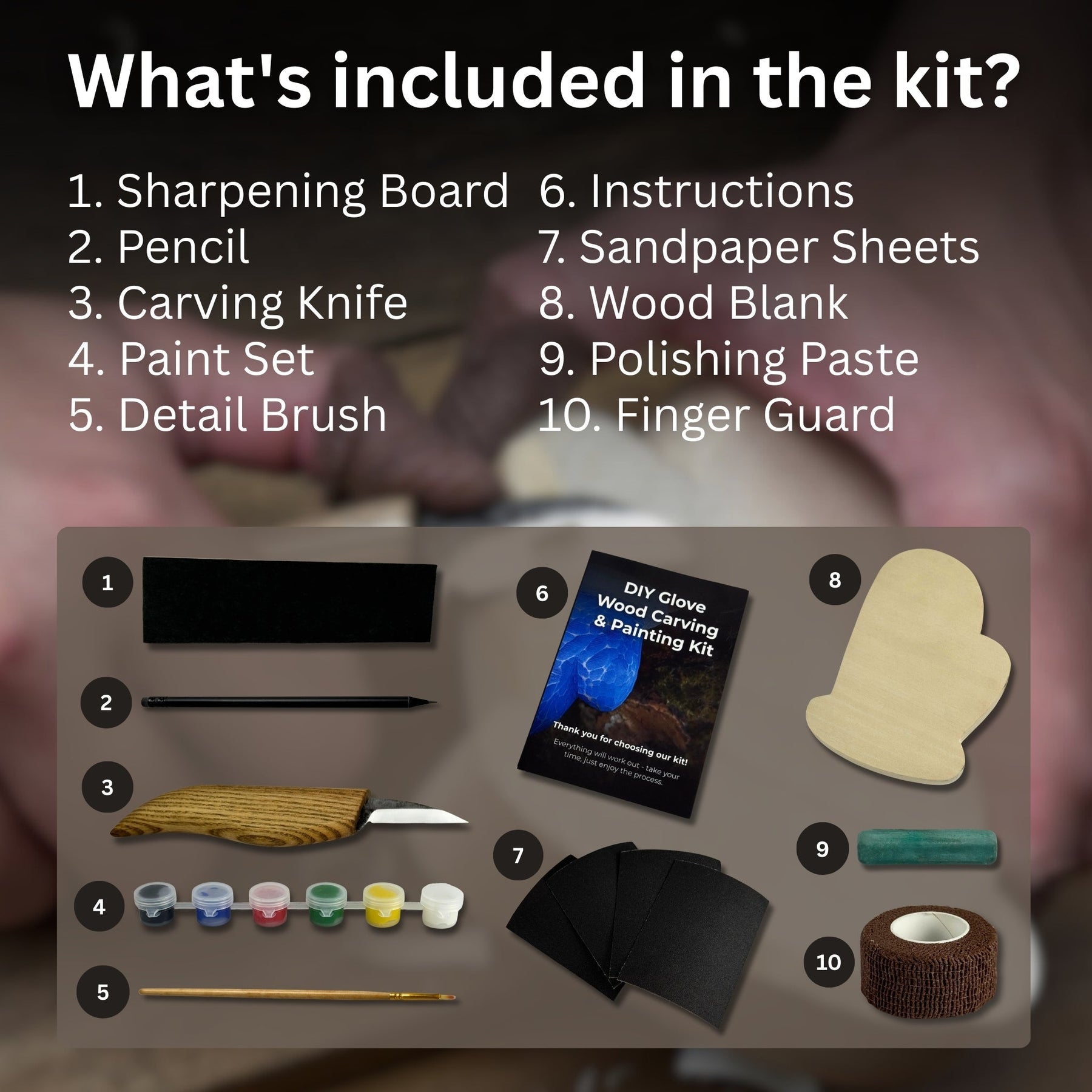 DIY Glove Wood Carving & Painting Kit