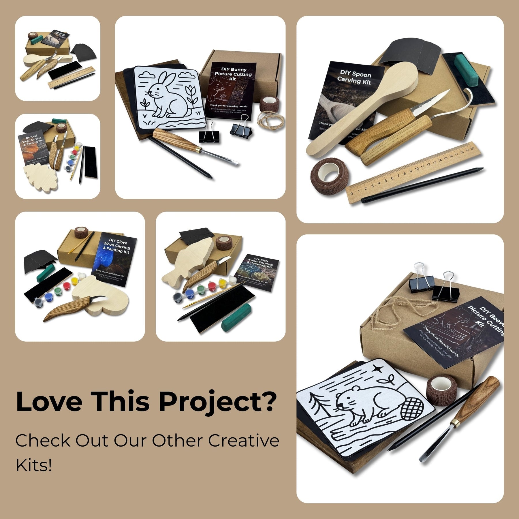 DIY Mushroom Wood Carving & Painting Kit