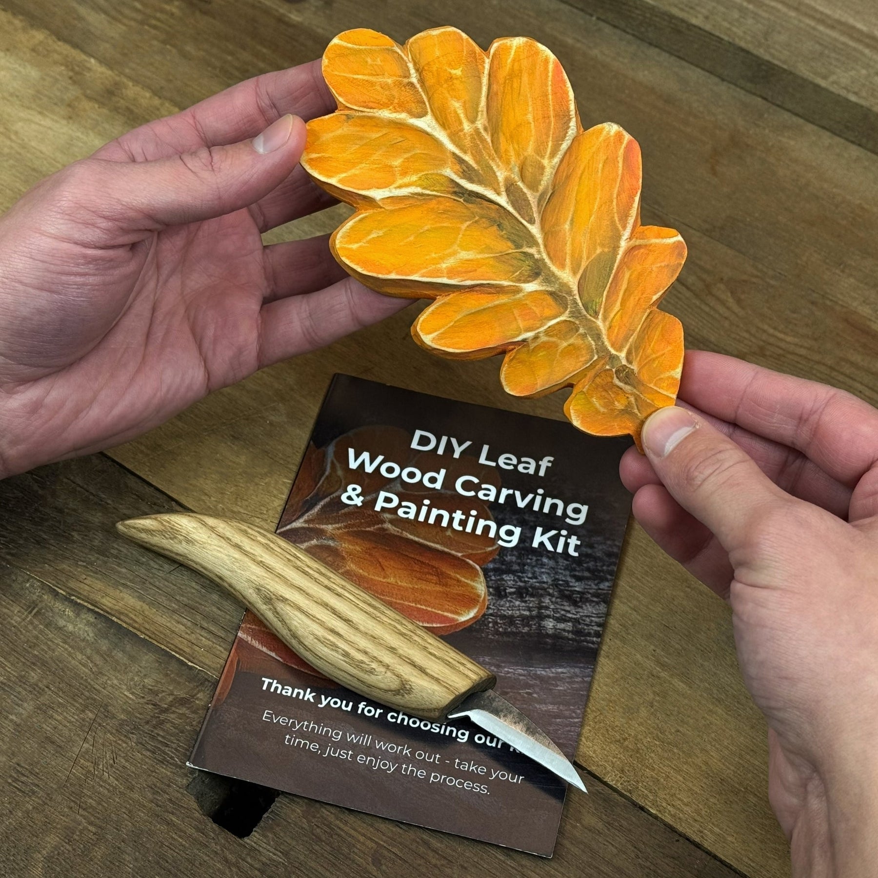 DIY Oak Leaf Carving and Painting Kit