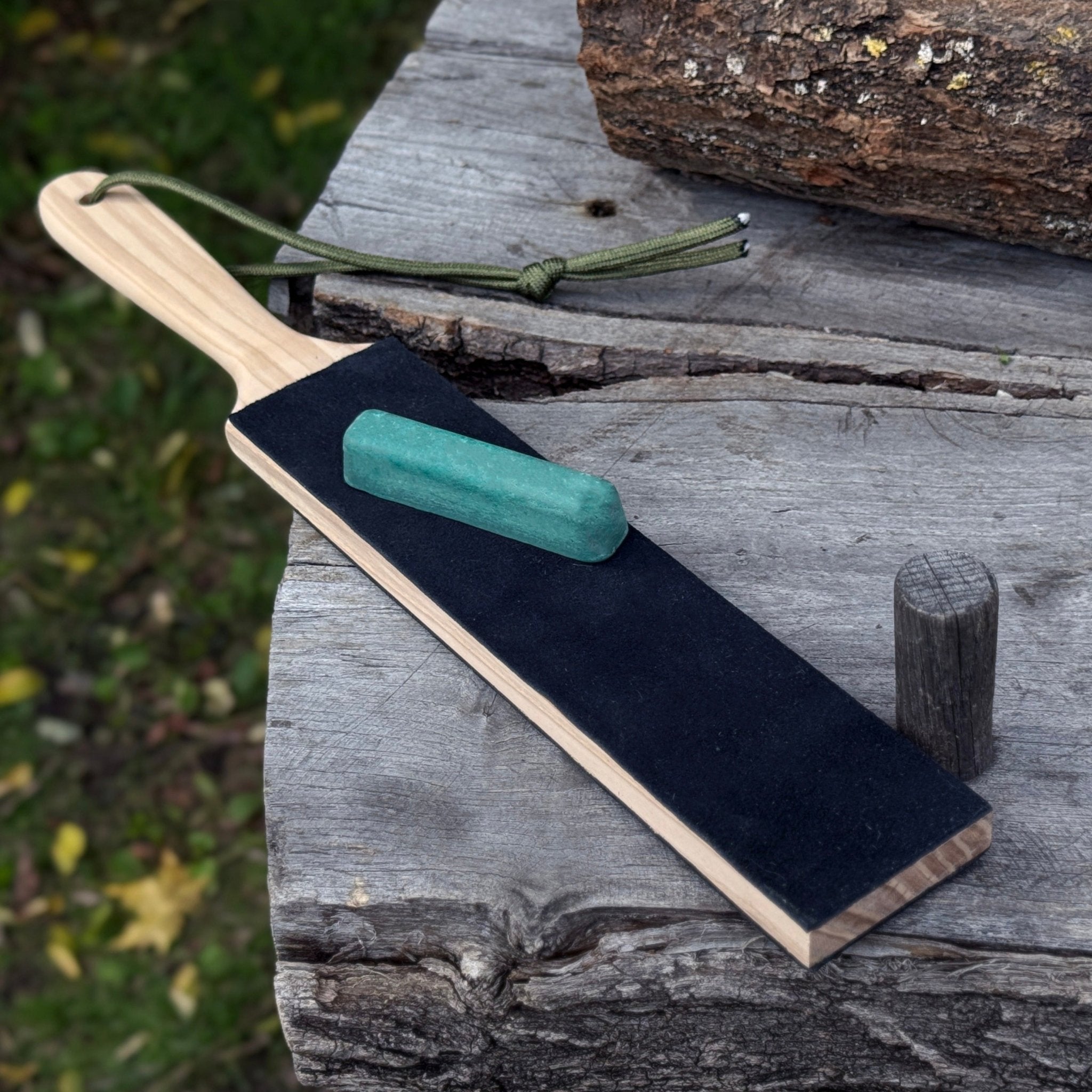 Double-Sided Leather Sharpening Strop with Polishing Paste