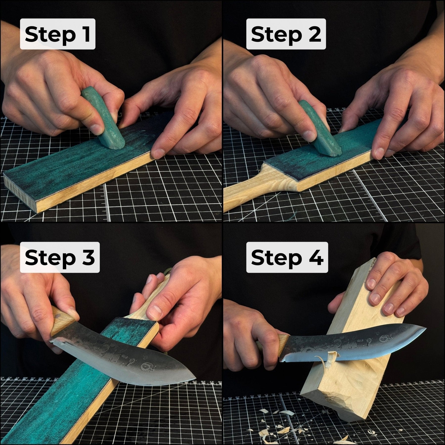 Double-Sided Leather Sharpening Strop with Polishing Paste