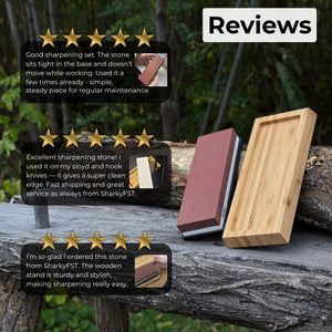Double-Sided Sharpening Stone with Optional Wooden Stand – Grit #3000 / #8000