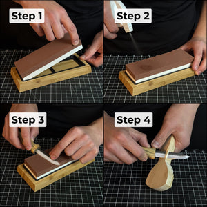 Double-Sided Sharpening Stone with Optional Wooden Stand – Grit #3000 / #8000