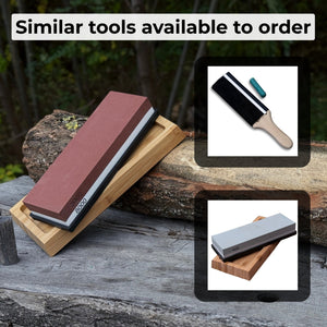 Double-Sided Sharpening Stone with Optional Wooden Stand – Grit #3000 / #8000