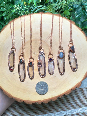 Dragonfly Wing and Garnet Necklace