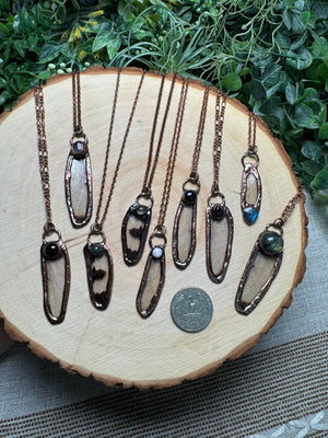 Dragonfly Wing and Obsidian Necklace