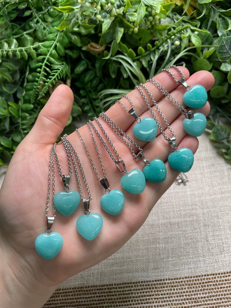 Dyed Quartz Heart Necklace