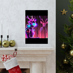 futuristic woman and deer Posters