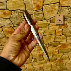 EDC Skinner Knife Damascus Steel, 6.5” Fixed Blade