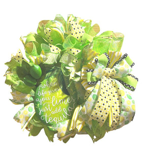 Tequila Lime Summer Wreath | Citrus Front Door Decor by Bouge Creations, view 4