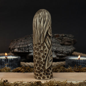 Eir Wooden Figurine – 14 cm (5.7 inch) Hand-Carved Norse Goddess of Healing