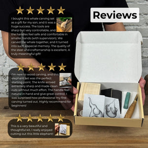 Elephant Carving Kit - Complete Starter Whittling Kit for Beginners, Adults, Teens, and Kids