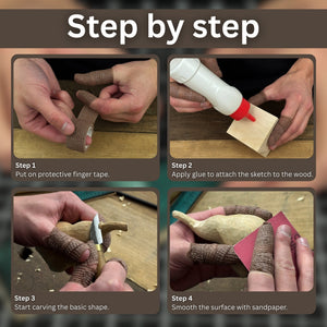 Elephant Carving Kit - Complete Starter Whittling Kit for Beginners, Adults, Teens, and Kids