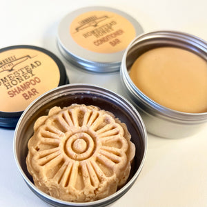 Farmhouse Lather Homestead Honey conditioner bar handmade hair care product