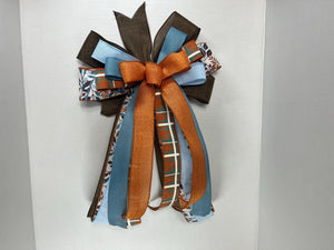 Rustic Fall Plaid Wreath Bow | Thanksgiving Decor by Bouge Creations, view 2