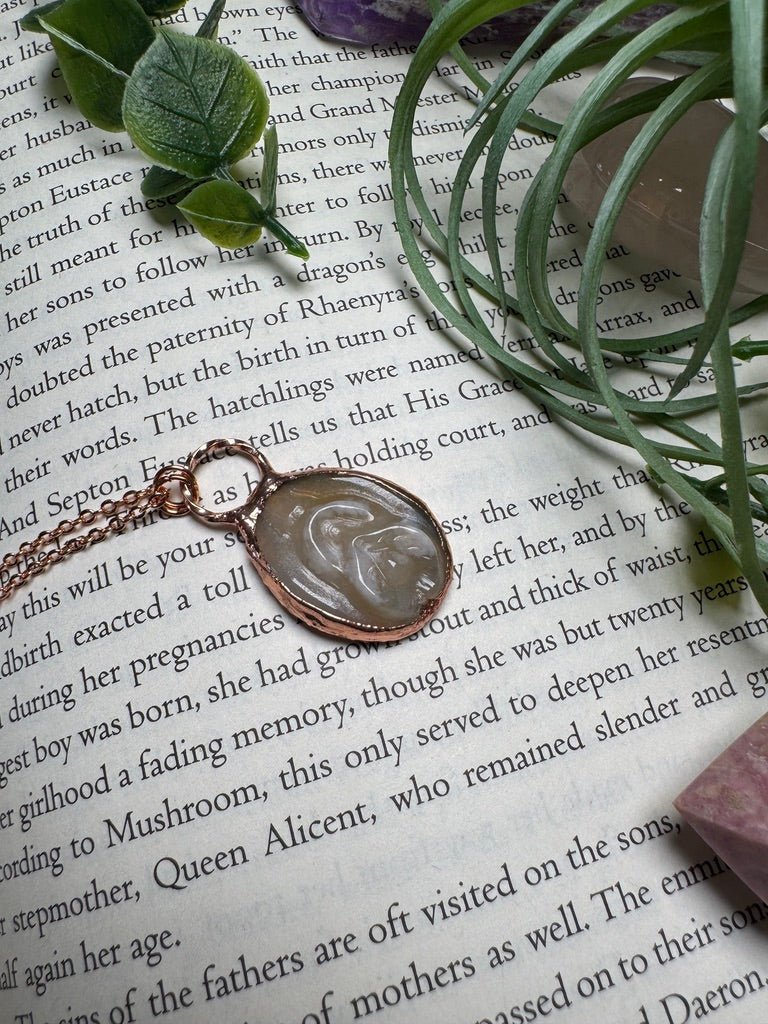 Flower Agate Yoni Necklace