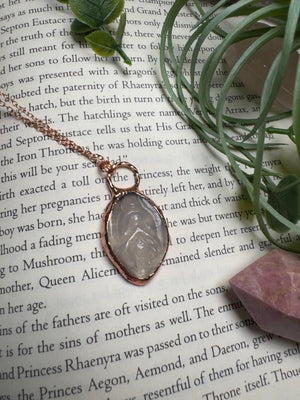 Flower Agate Yoni Necklace