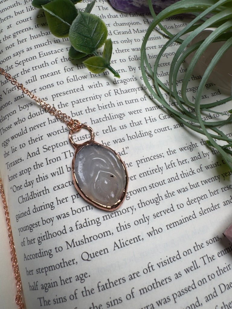 Flower Agate Yoni Necklace