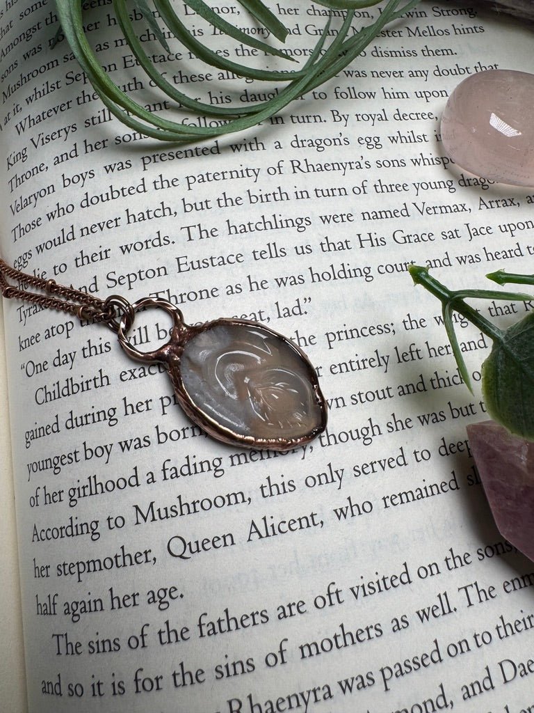 Flower Agate Yoni Necklace