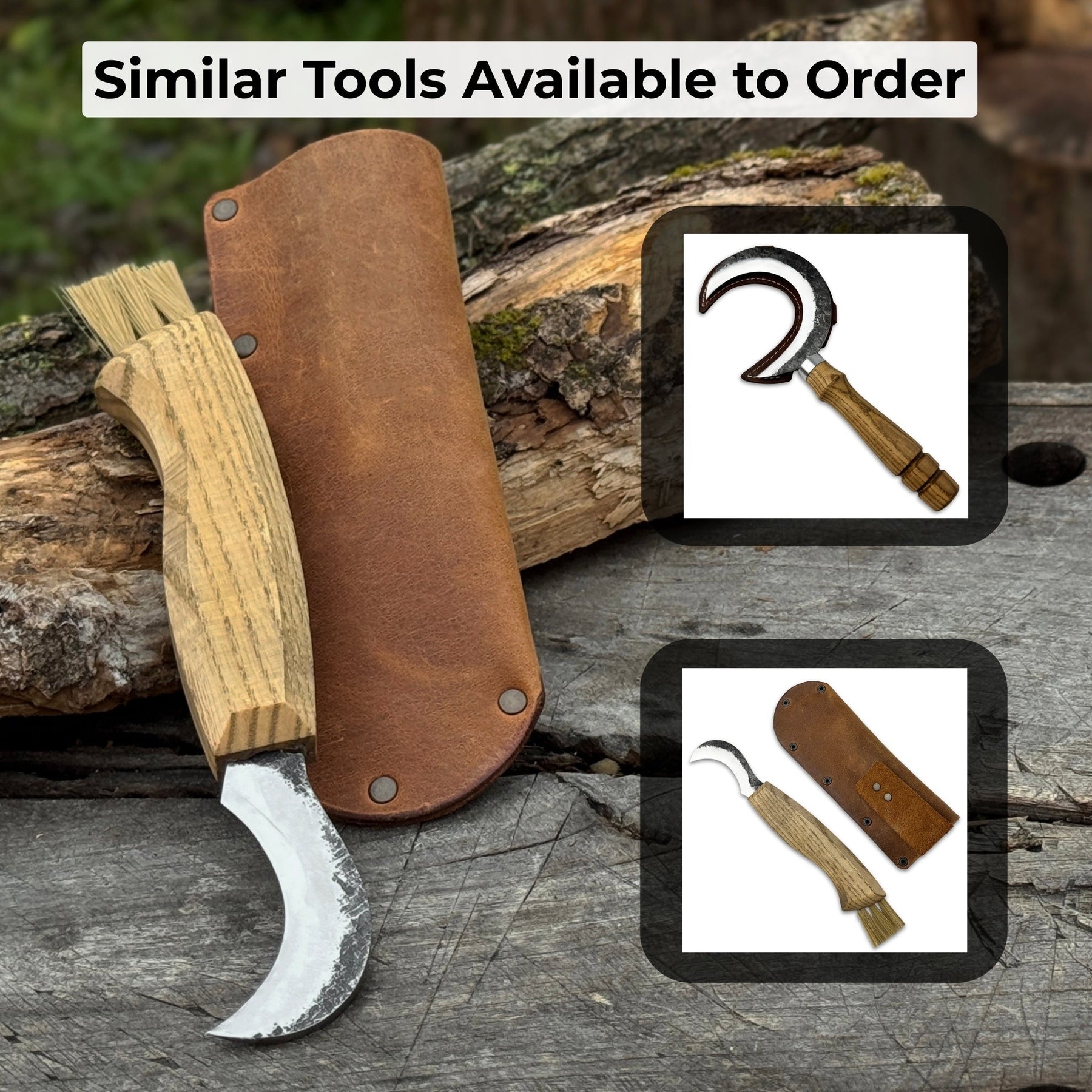 Forged Mushroom Knife with Brush, 6.5 cm (2.56 inches)
