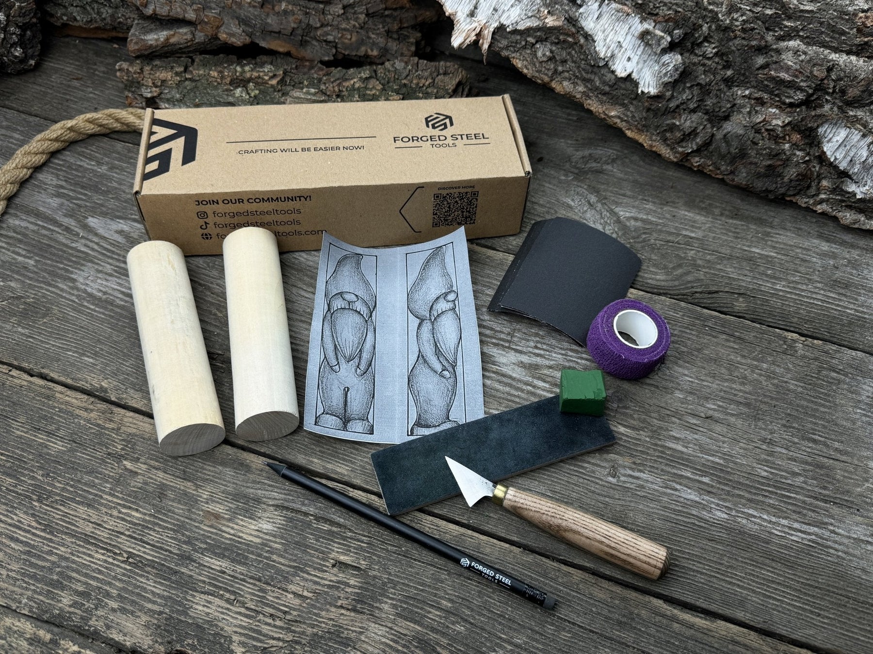 Gnome Carving Kit - Complete Starter Whittling Kit for Beginners, Adults, Teens, and Kids