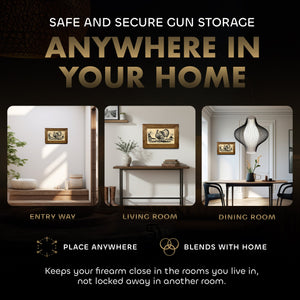 Wild Turkey Gobbler Gun Concealment Furniture - Handcrafted Hidden Gun Storage Wall Decor - Hidden Safe Furniture with Magnetic Lock for Quick Access & Storage