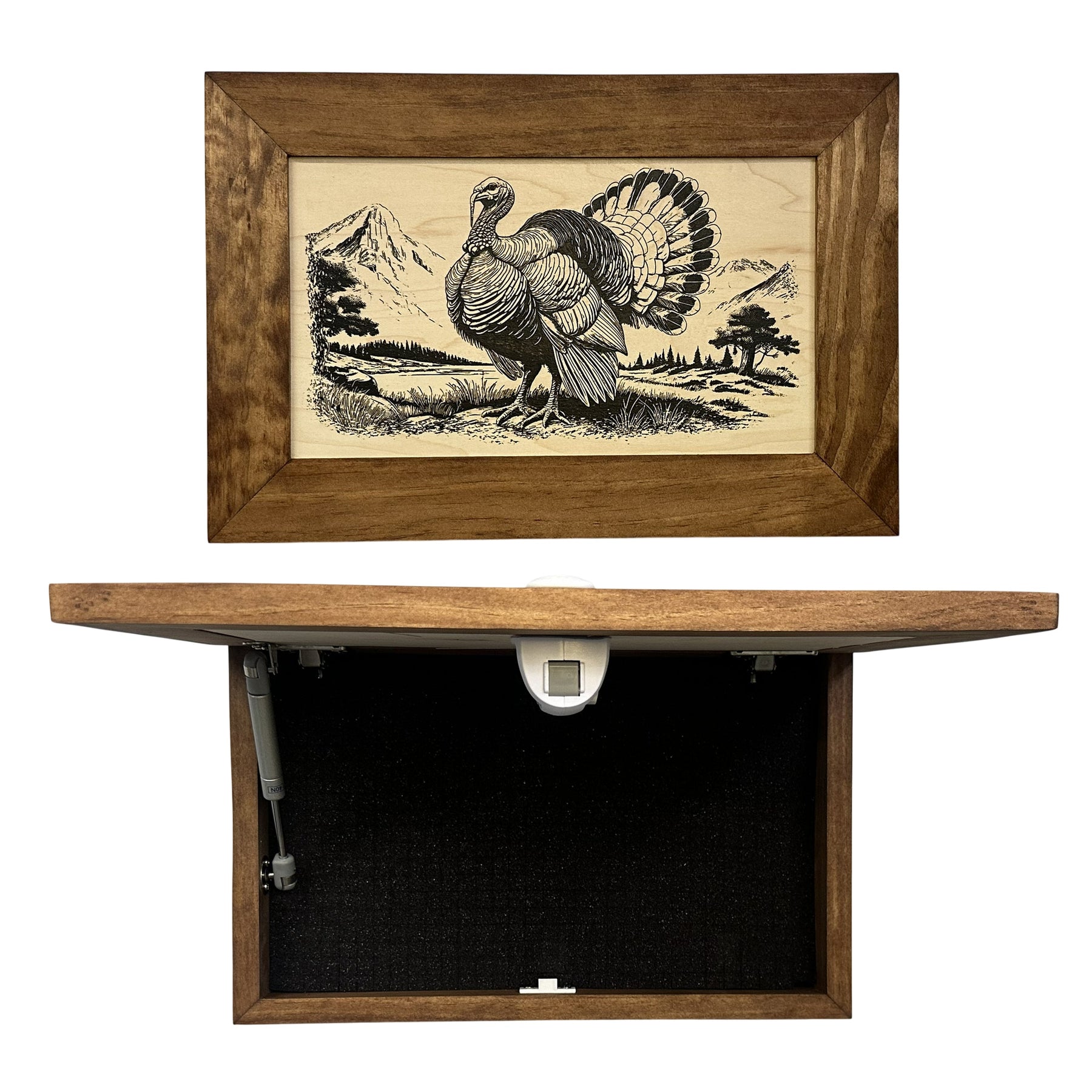 Wild Turkey Gobbler Gun Concealment Furniture - Handcrafted Hidden Gun Storage Wall Decor - Hidden Safe Furniture with Magnetic Lock for Quick Access & Storage