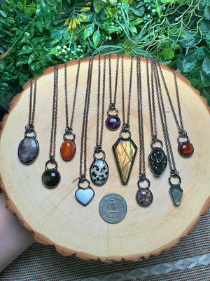 Gold Sheen Obsidian Nine Tailed Fox Necklace