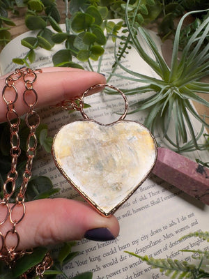 Golden Mica Heart Necklace