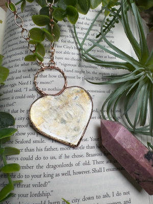 Golden Mica Heart Necklace