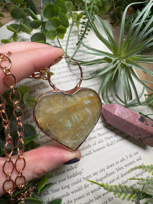 Golden Mica Heart Necklace