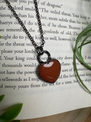 Goldstone Heart Necklace