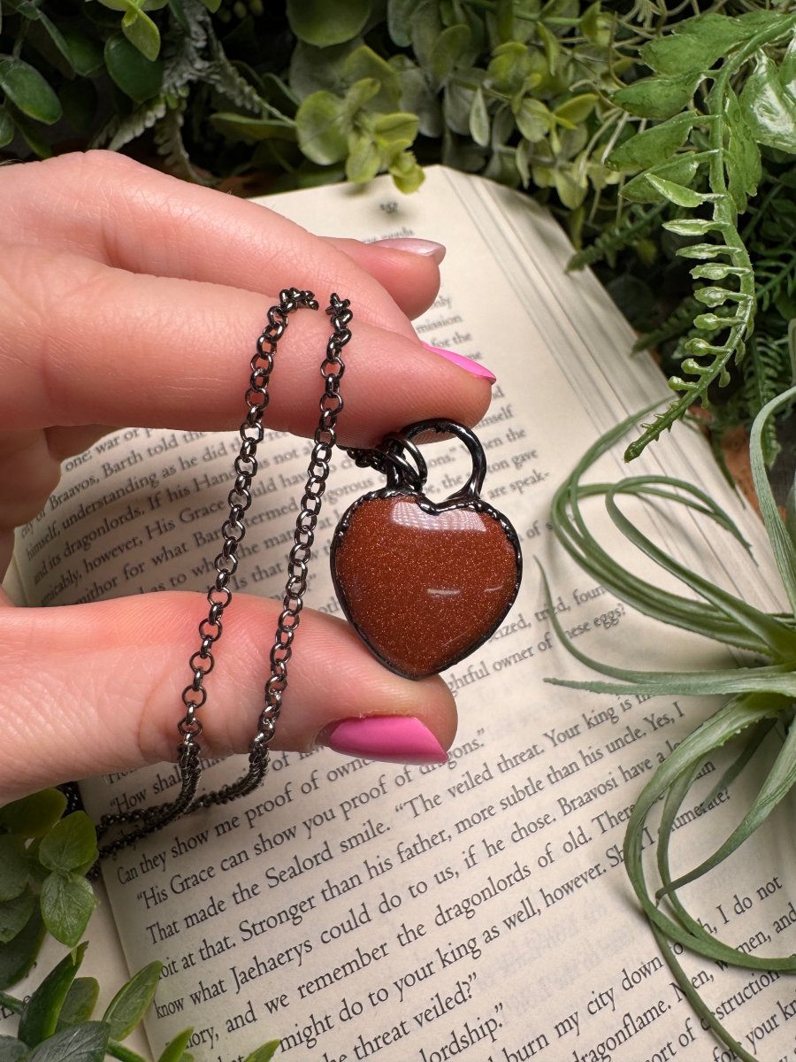Goldstone Heart Necklace