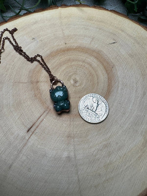 Green Aventurine Hello Kitty Necklace