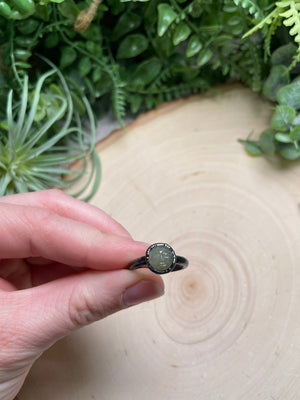 Green Kyanite Goddess Ring Size 5.75