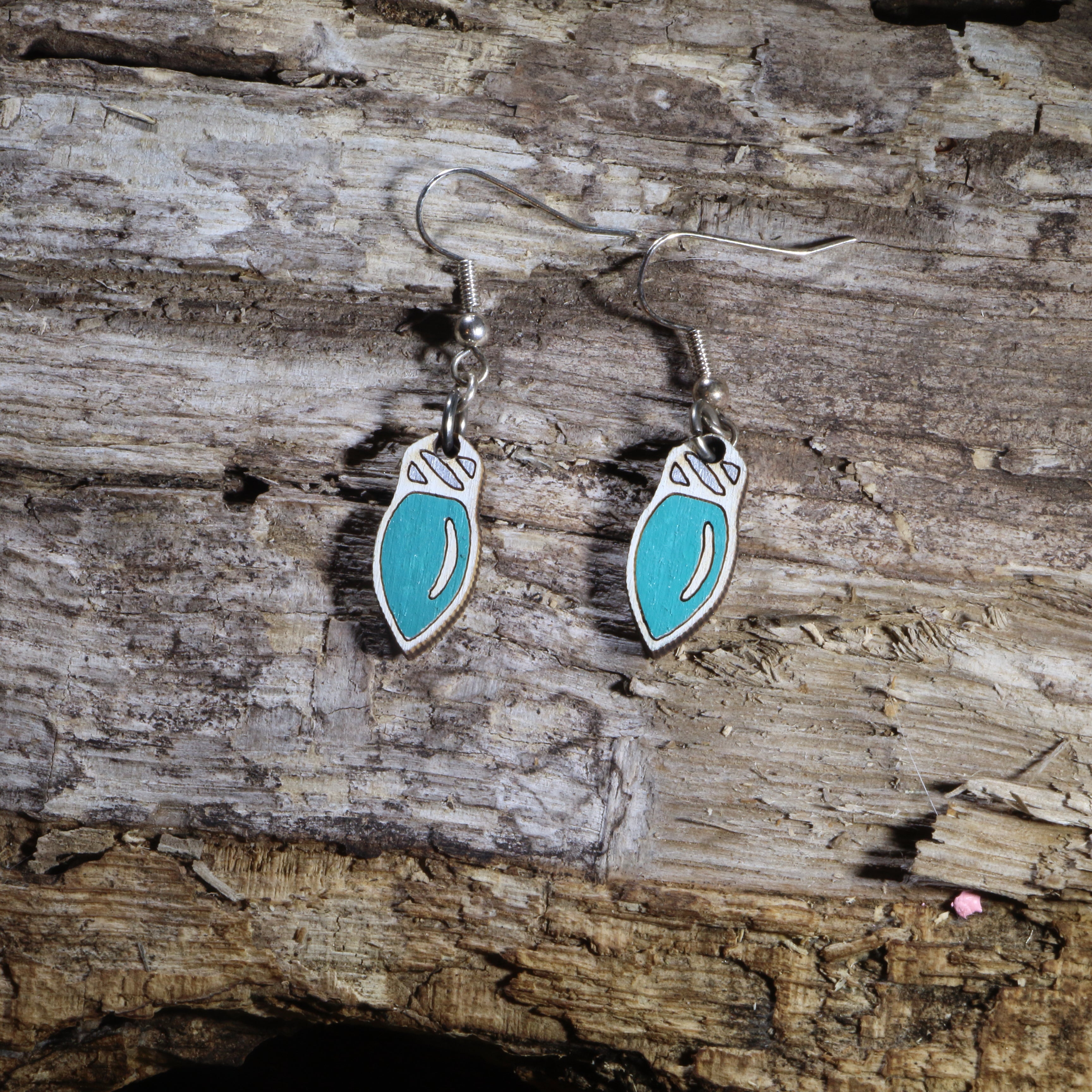 Christmas Lights Wooden Dangle Earrings | Holiday Jewelry