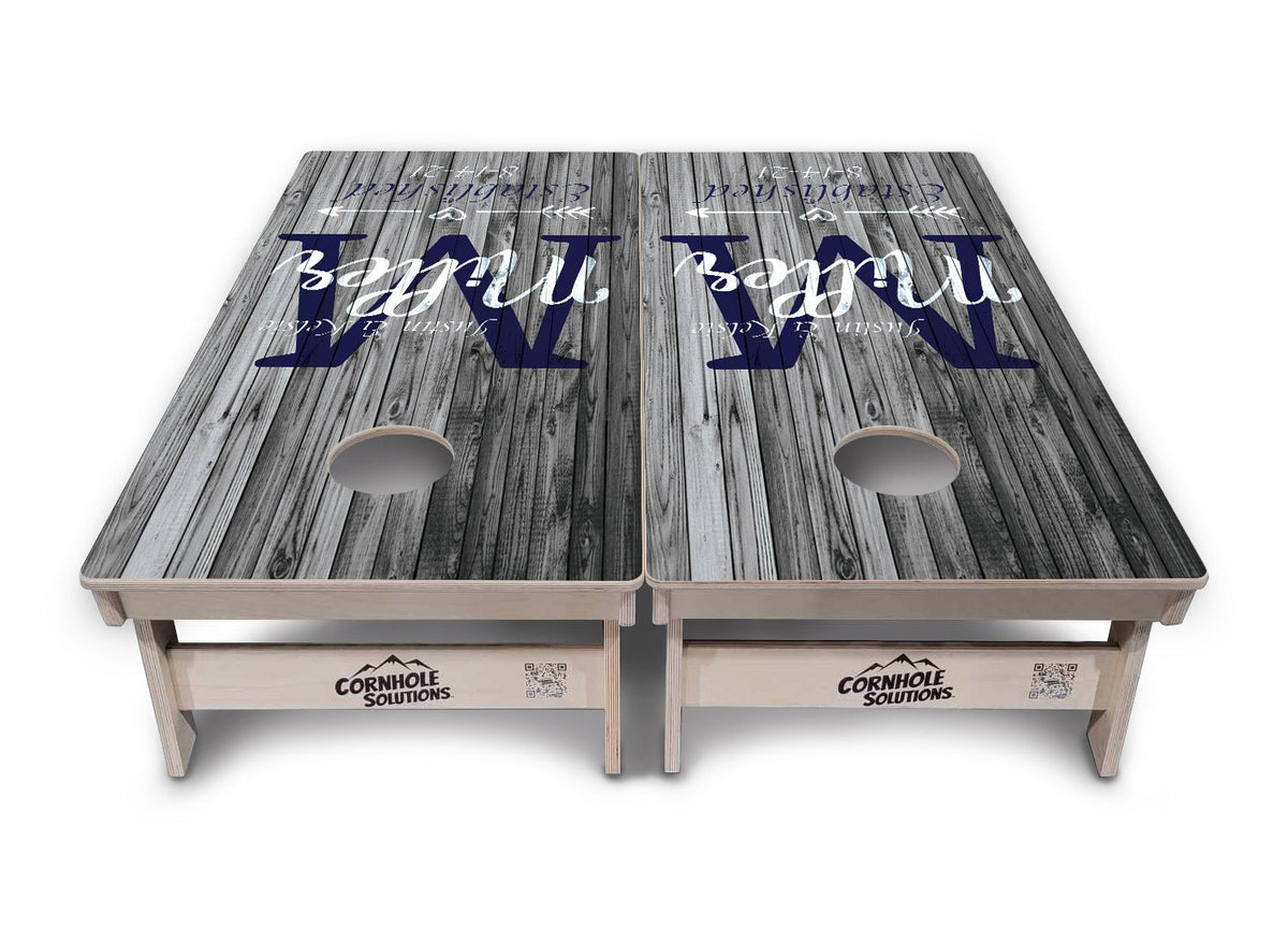 Rustic Wedding Monogram Cornhole Boards – Tournament Series
