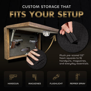 Grizzly Bear Gun Concealment Furniture - Handcrafted Hidden Gun Storage Wall Decor - Hidden Safe Furniture with Magnetic Lock for Quick Access - Made in USA