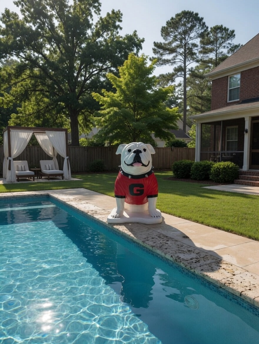 4 Foot Tall - Made to Order UGA Georgia Bulldog Mascot Statue for Foyer, Yard, and Pool