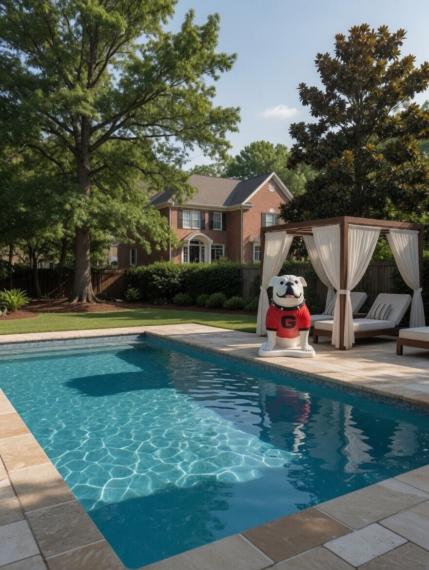 4 Foot Tall - Made to Order UGA Georgia Bulldog Mascot Statue for Foyer, Yard, and Pool