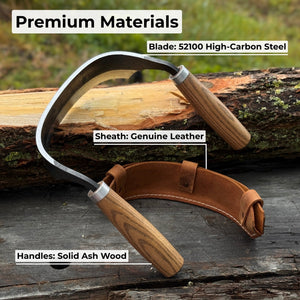 Half-Rounded Drawknife (Inshave) with Leather Sheath, 15 cm (5.9 inches)