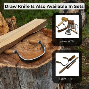 Half-Rounded Drawknife (Inshave) with Leather Sheath, 15 cm (5.9 inches)