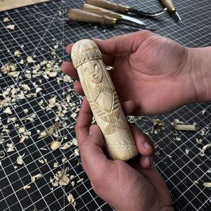 Hand-Carved Freyja Figurine – 14 cm (5.7 inches) Wooden Scandinavian Goddess Statue