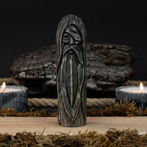 Hand-Carved Odin Figurine – 13 cm (5.1 inches) Wooden Norse God Sculpture