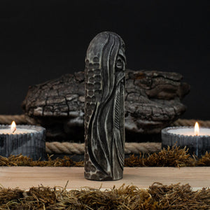 Hand-Carved Odin Figurine – 13 cm (5.1 inches) Wooden Norse God Sculpture