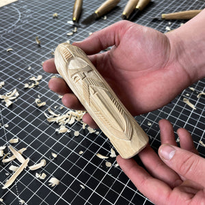 Hand-Carved Odin Figurine – 13 cm (5.1 inches) Wooden Norse God Sculpture